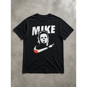Mike Graphic Black Tee Horror Movie Heavy Cotton Medium Punk Rock Short Sleeve